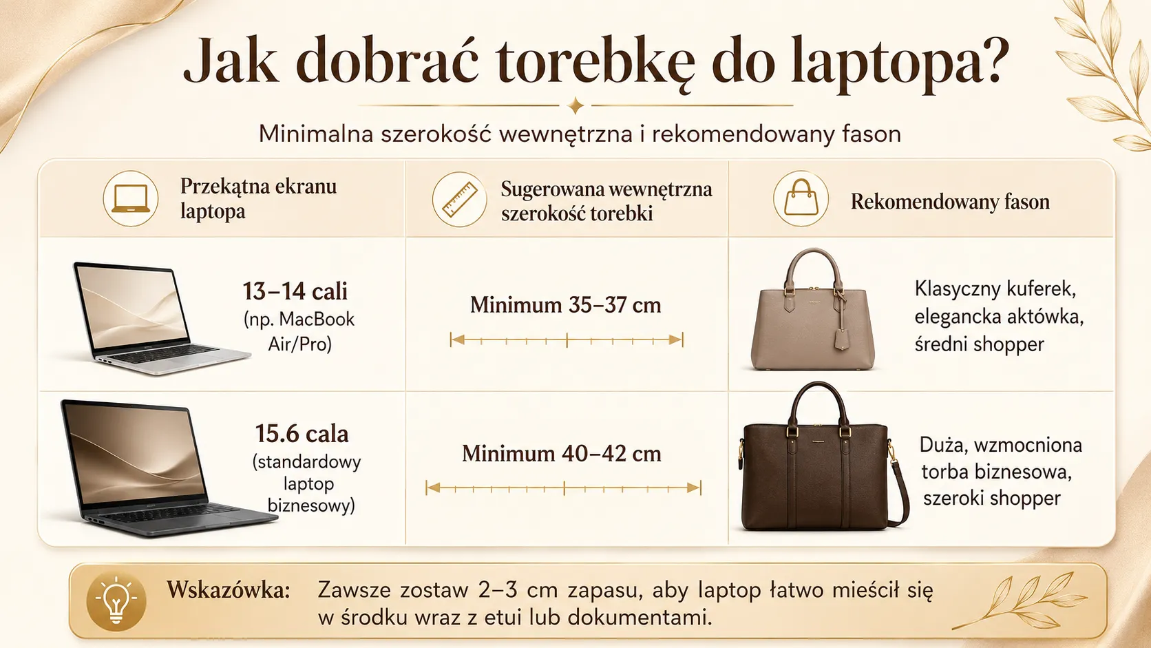Jak dobrać torebkę do laptopa?