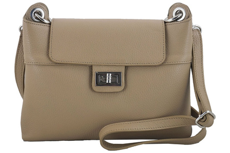 Torebka damska skórzana crossbody - Beżowa