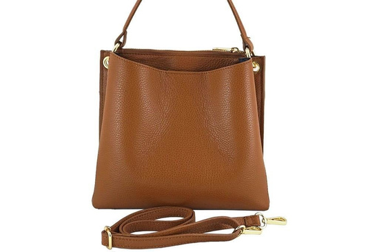 Klasyczna listonoszka ze skóry naturalnej - Granatowa