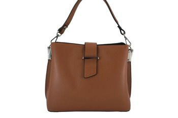 Modny kuferek skórzany - Brązowy jasny