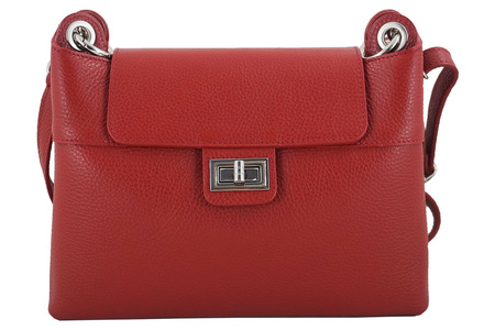 Torebka damska skórzana crossbody - Szara ciemna 
