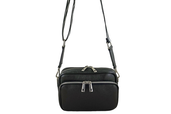 Torebka damska z ozdobnym paskiem - Czarna