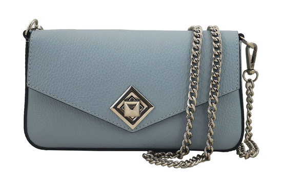 Modna torebka skórzana włoska - Błękitne