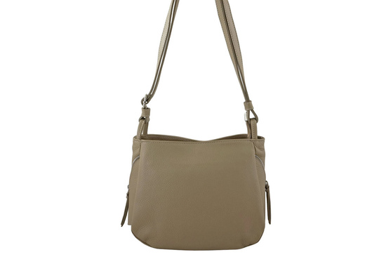 Klasyczna listonoszka skórzana - Beżowa