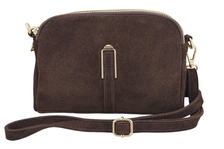 Mała torebka zamszowa wieczorowa - Brązowa 