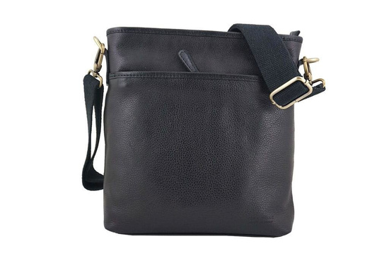 Torba męska skórzana włoska - Barberini's - Brązowa ciemna 