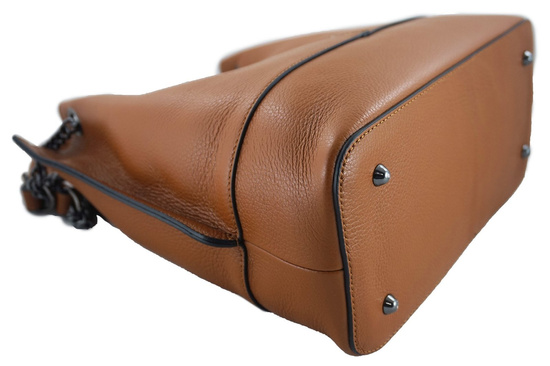 Modna torebka skórzana damska - Brązowa jasna 