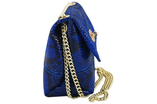 Listonoszka skórzana na łańcuszku - Czarna