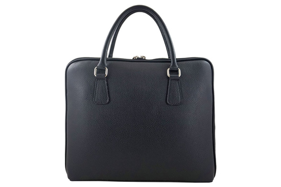 Jasnobrązowa skórzana torba na laptopa Casual