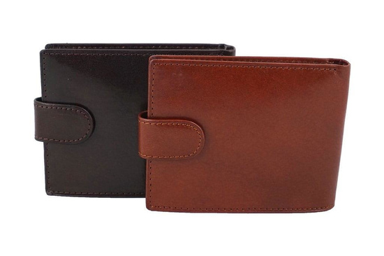 Portfel męski skórzany Barberini's - Brązowy ciemny 