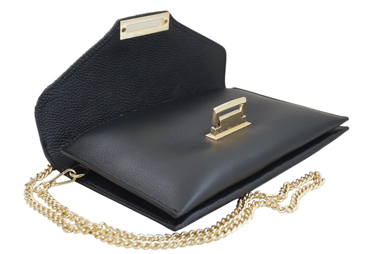 Elegancka kopertówka z modnym printem - Czarna 