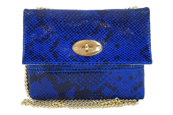 Listonoszka skórzana na łańcuszku - Czarna