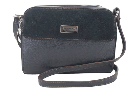 Torebka skórzana crossbody zamszowa - Brązowa ciemna 