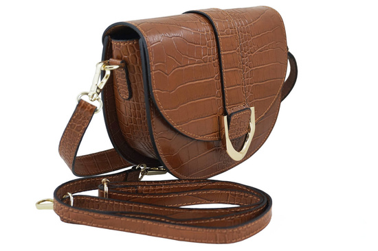 Listonoszka damska croco - Brązowa jasna 