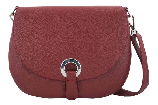 Duża torebka listonoszka ze skóry - Granatowa 