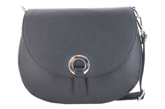 Duża torebka listonoszka ze skóry - Zielona ciemna