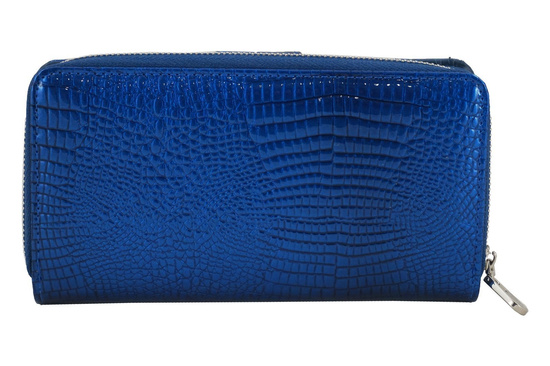 Portfel skórzany damski lakierowany - Czarny 