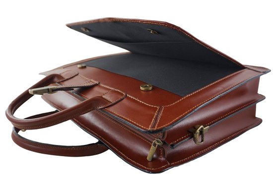 Aktówka męska skórzana Barberinis - Brązowy 