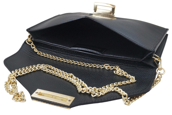 Kopertówka damska z motywem panterki - Czarna 