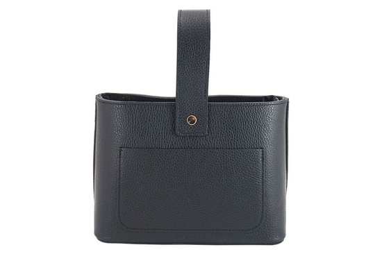 Torebki skórzane listonoszki - Barberini's - Szara ciemna 