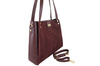 Klasyczna torebka skórzana z zamszem - Bordowa 