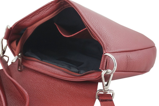 Duża torebka listonoszka ze skóry - Zielona ciemna