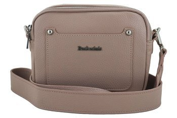 Listonoszka damska na szerokim pasku skórzana - Róż pudrowy