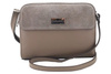 Torebka skórzana crossbody zamszowa - Beżowa 