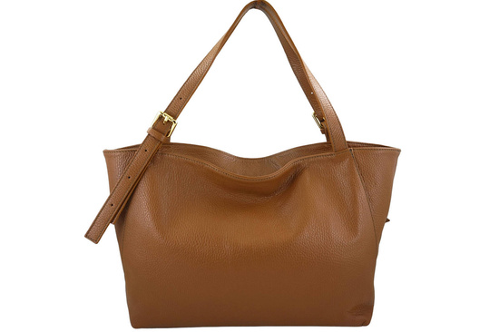 Modna shopperka damska na ramię - Brązowa jasna 