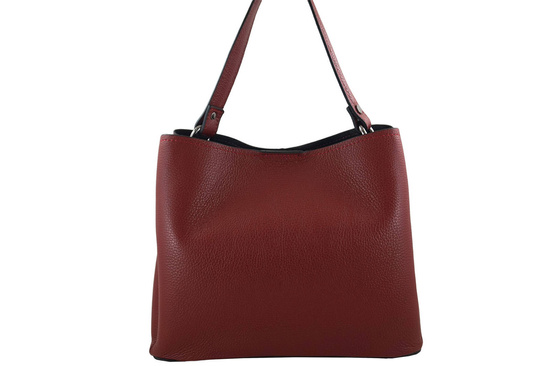 Kuferek skórzany z ozdobnym zapięciem - Czerwony