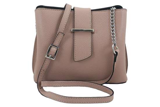 Torebka wizytowa na ramię - Różowa pudrowa