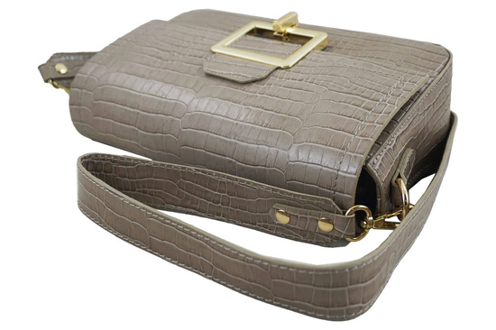 Wizytowe torebki z ozdobnym zapięciem - Beżowa 