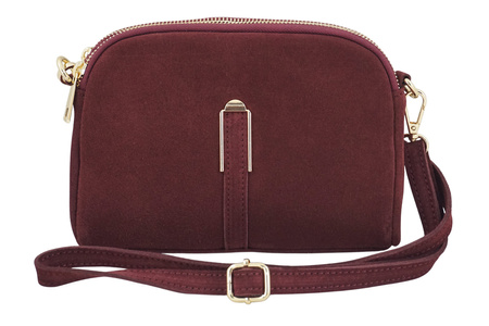 Mała torebka zamszowa wieczorowa - Bordowa