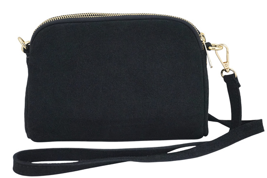 Mała torebka zamszowa wieczorowa - Czarna 