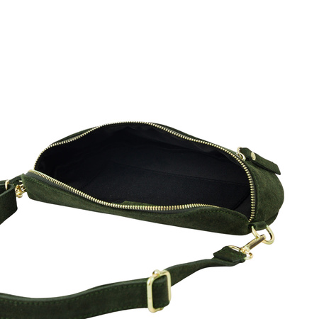 Zamszowa nerka damska Barberinis - Zielona ciemna