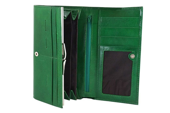 Klasyczny portfel skórzany damski - Czarny