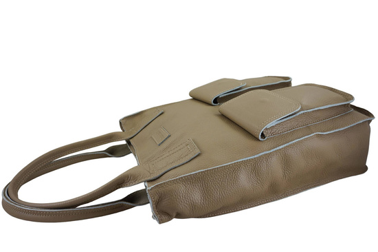 Torba shopper bag do pracy - beżowa