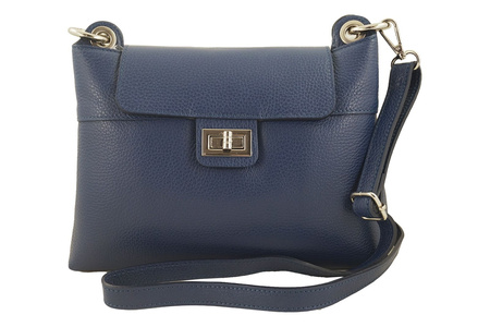 Torebka damska skórzana crossbody Granatowa jasna 