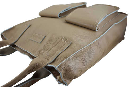 Torba shopper bag do pracy - beżowa