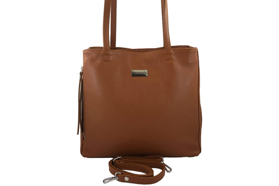 Torba skórzana A4 na ramię - Brązowa jasna