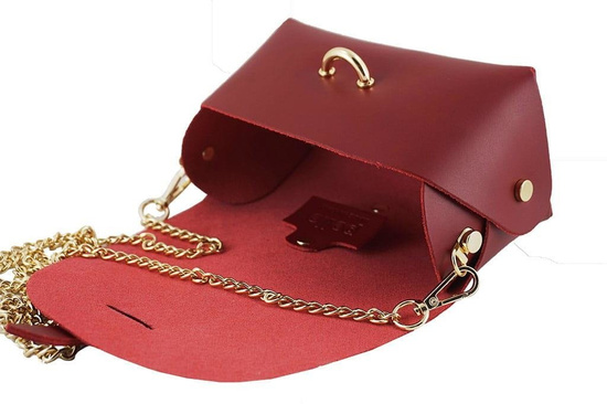 Modna listonoszka wizytowa skórzana - Czarna 