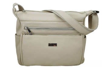 Codzienna i praktyczna torebka na ramię - Beżowa jasna