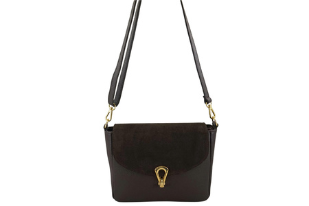 Torebka Barberinis ze złotym zapięciem - Brązowa ciemna