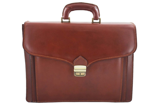 Teczka męska ze skóry naturalnej - Brązowa 