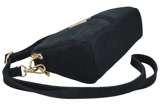 Mała torebka zamszowa wieczorowa - Czarna 