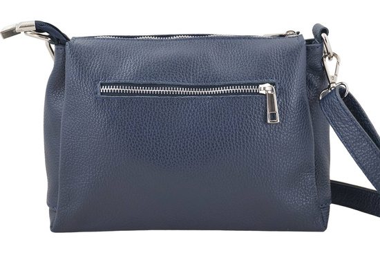 Uniwersalna torebka skórzana listonoszka - Granatowa