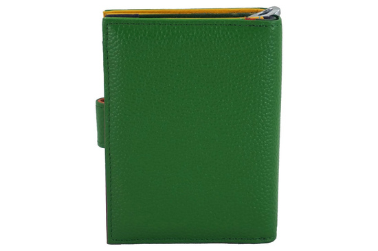Pojemny kolorowy portfel damski skórzany - Zielony