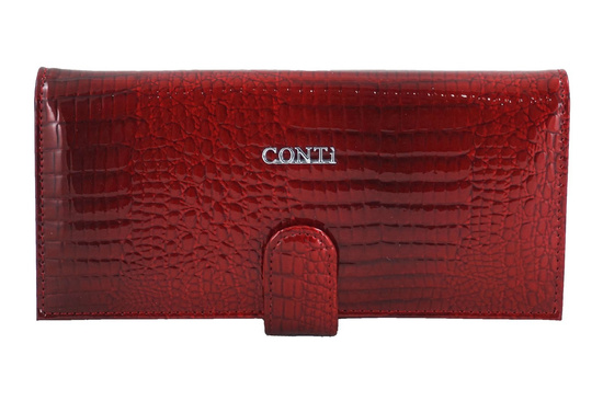 Skórzany portfel damski lakierowany - Czarny