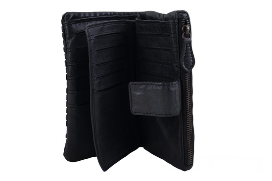 Ekskluzywny portfel z miękkiej skóry - Czarny 