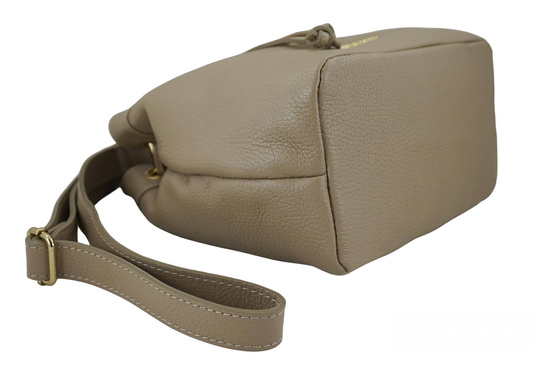 Torebka skórzana / mini worek - Beżowa 